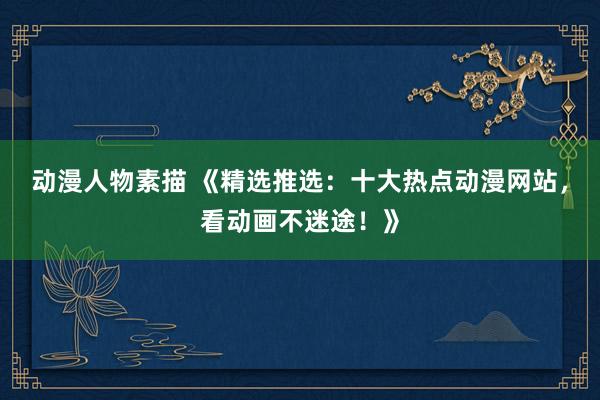 动漫人物素描 《精选推选：十大热点动漫网站，看动画不迷途！》
