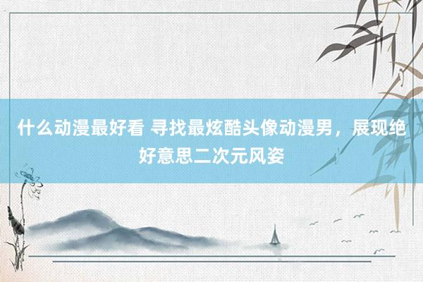 什么动漫最好看 寻找最炫酷头像动漫男，展现绝好意思二次元风姿