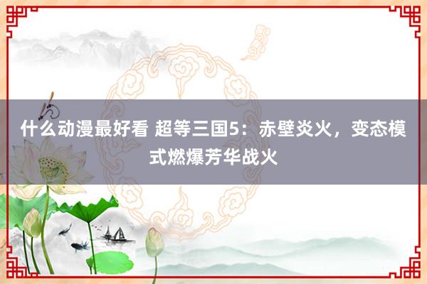 什么动漫最好看 超等三国5：赤壁炎火，变态模式燃爆芳华战火