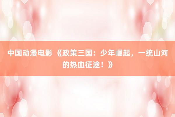 中国动漫电影 《政策三国：少年崛起，一统山河的热血征途！》