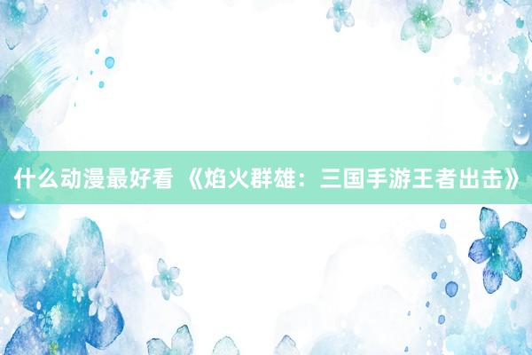 什么动漫最好看 《焰火群雄：三国手游王者出击》