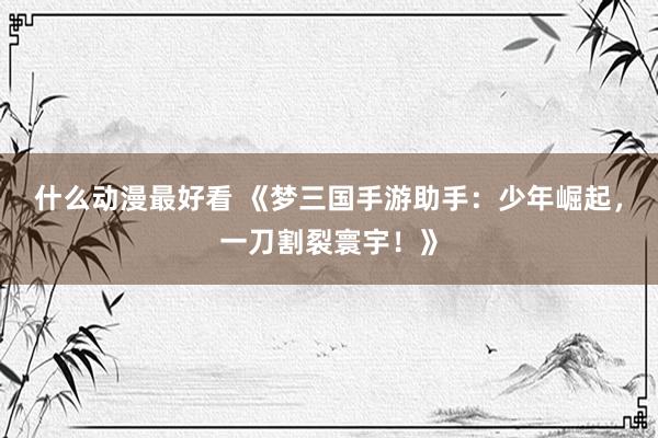 什么动漫最好看 《梦三国手游助手：少年崛起，一刀割裂寰宇！》