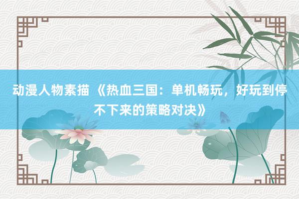 动漫人物素描 《热血三国：单机畅玩，好玩到停不下来的策略对决》