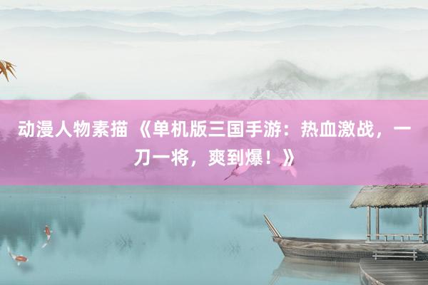 动漫人物素描 《单机版三国手游：热血激战，一刀一将，爽到爆！》