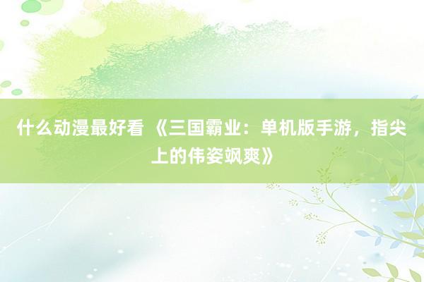 什么动漫最好看 《三国霸业：单机版手游，指尖上的伟姿飒爽》