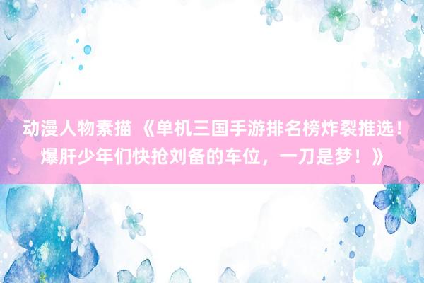 动漫人物素描 《单机三国手游排名榜炸裂推选！爆肝少年们快抢刘备的车位，一刀是梦！》