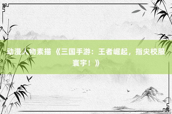 动漫人物素描 《三国手游：王者崛起，指尖校服寰宇！》
