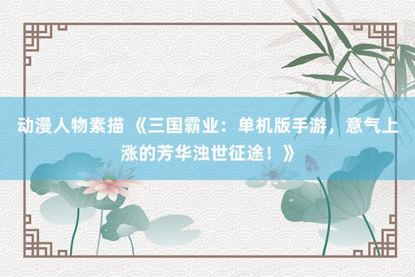 动漫人物素描 《三国霸业：单机版手游，意气上涨的芳华浊世征途！》